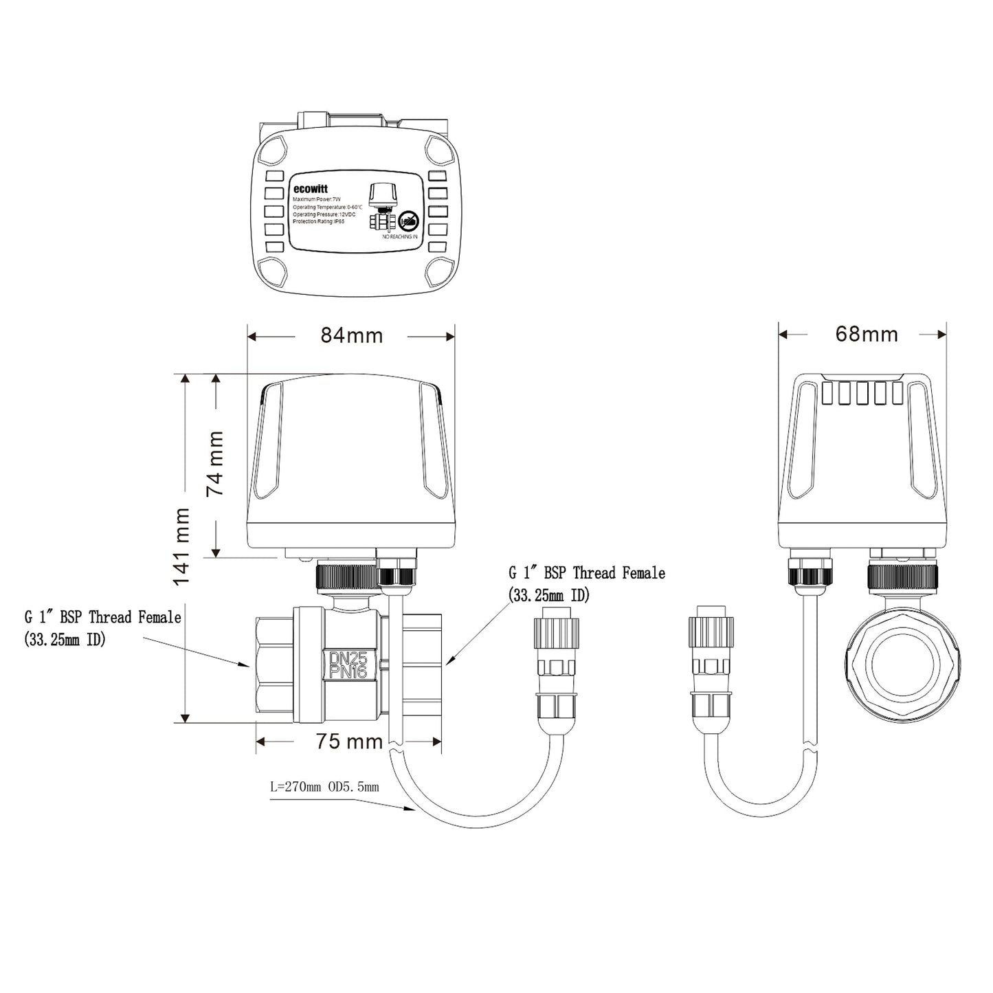 WFC02 Thermostatic Valces Valve Water Timer, 1" / 2'' Brass Motorized Ball Valve & Flow Meter, BSP Threads
