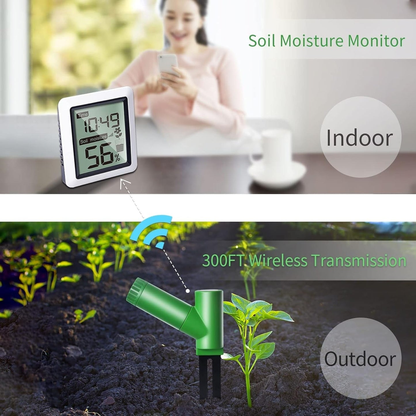 WH0291 Equipment for treating groundwater and Soil Moisture Tester Soil Moisture, WH51 Sensor and Digital LCD Display